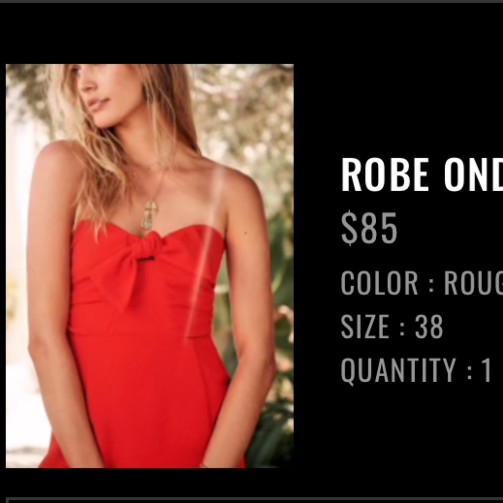 Sezane Ondine Dress Rouge - Size 38